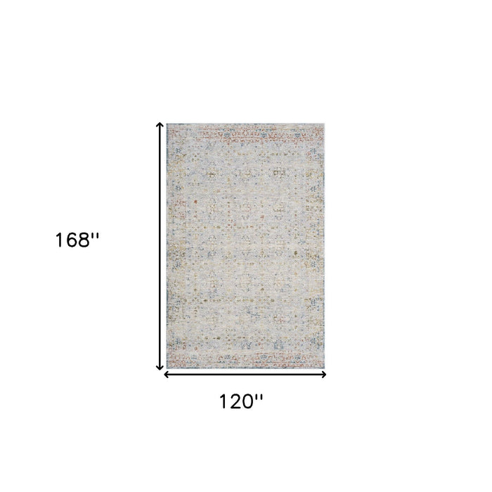 10' x 14' Floral Area Rug - Blue And Ivory