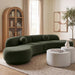 Meridian Furniture Avra 146-inch velvet performance fabric upholstered sectional sofa in a modern stationary sectional design.