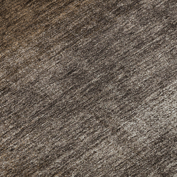 8' X 10' Abstract Washable Area Rug With UV Protection - Chocolate And Ivory