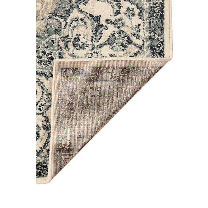9.3' x 12' Medallion Power Loom Area Rug - Charcoal And Gray