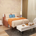 Giga modern white Murphy bed with sofa, space-saving wall bed with orange futon sofa and hidden bed mechanism with gas struts