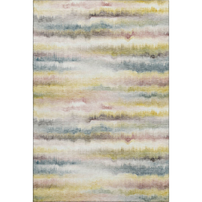 10' X 14' Striped Washable Area Rug With UV Protection (717749) - Gold / Ivory
