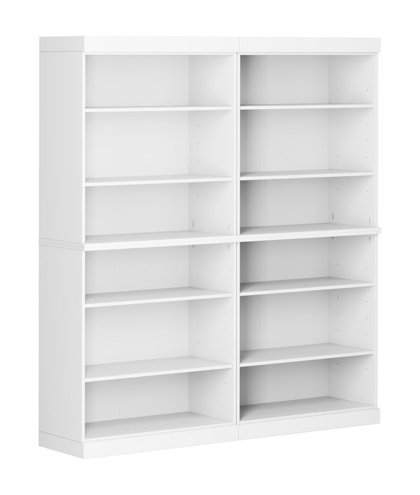 Adjustable Twelve Tier Library Bookcase - White