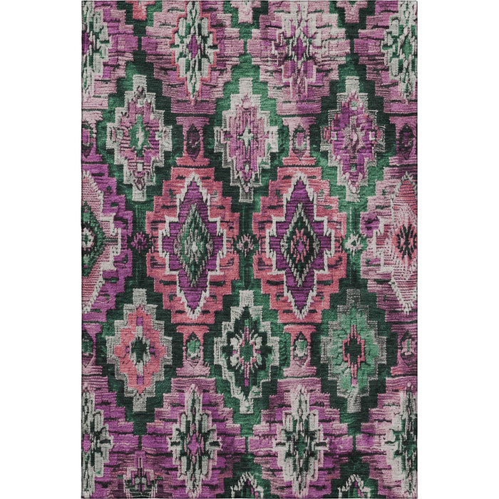 10' X 14' Washable Area Rug With UV Protection (707101) - Blush / Green / Ivory