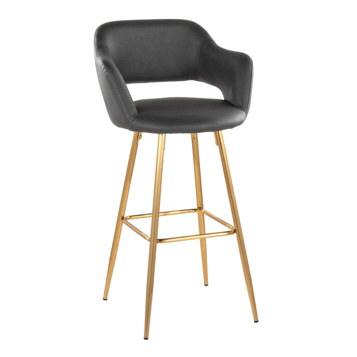 Margarite - 30" Fixed-Height Barstool - Gold Metal (Set of 2)