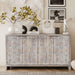 Giga farmhouse-style wooden accent cabinet with four doors, ideal for living room, entryway, or dining room storage.