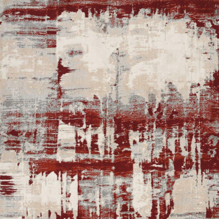 8' X 11' Abstract Non Skid Area Rug - Ivory And Gray