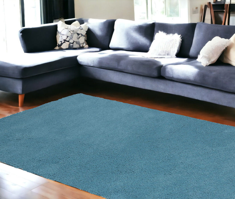 8' x 10' Indoor Shag Rug - Highlighter Blue