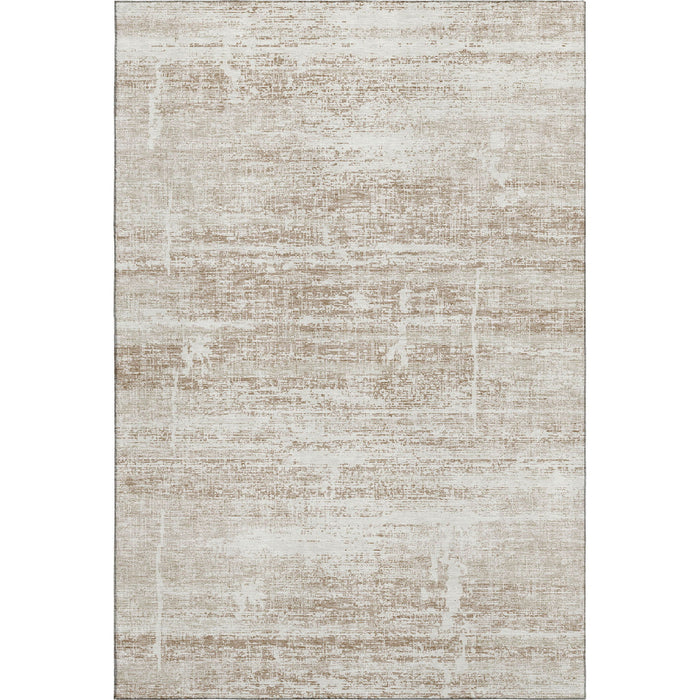 10' X 14' Abstract Washable Area Rug With UV Protection - Beige And Ivory