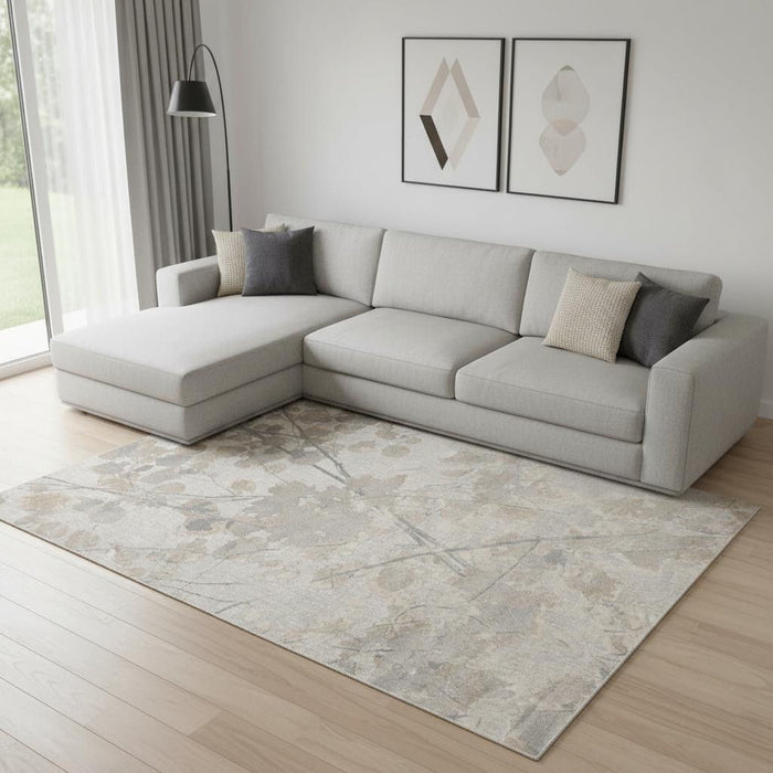 8' X 10' Abstract Power Loom Area Rug (573124) - Gray