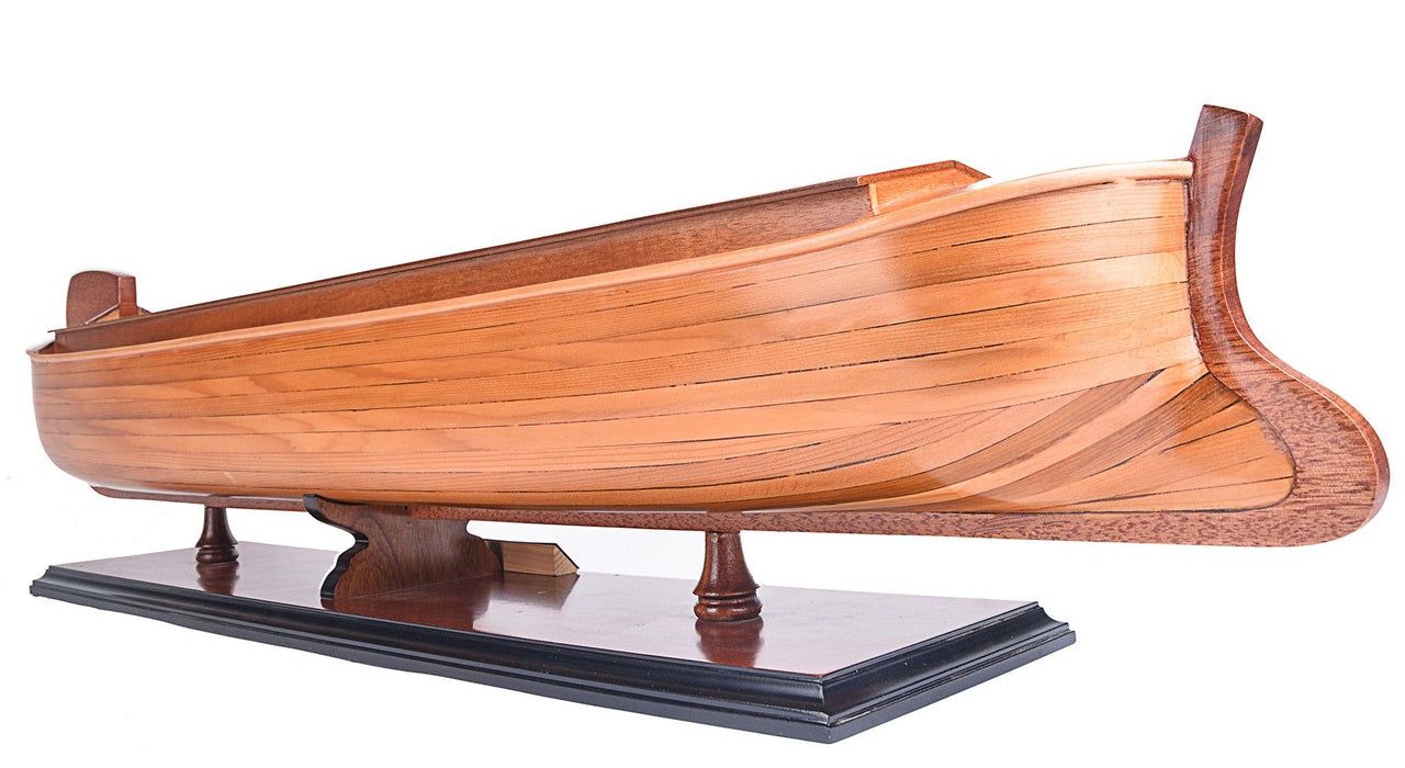 Wooden Hand Painted Decorative Boat - Brown