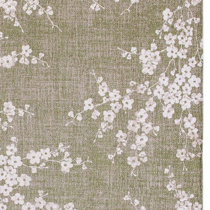 9' X 13' Oriental Washable Area Rug (548786) - Green / White