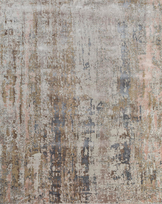 8' X 10' Genuine Wool Abstract Hand Knotted Area Rug - Blue