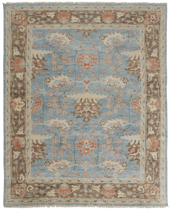 12' x 15' Wool Oriental Hand Knotted Area Rug - Brown And Blue