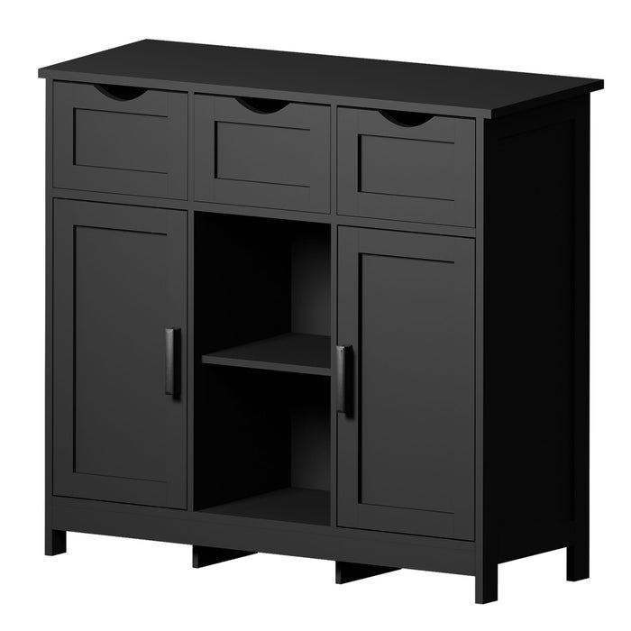 Giga wooden sideboard with drawers and shelves, versatile storage cabinet for living room, bedroom, or bathroom decor.