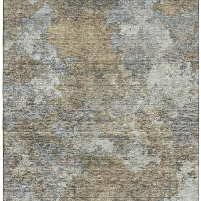 10' X 14' Abstract Washable Area Rug With UV Protection (710322) - Gold / Gray