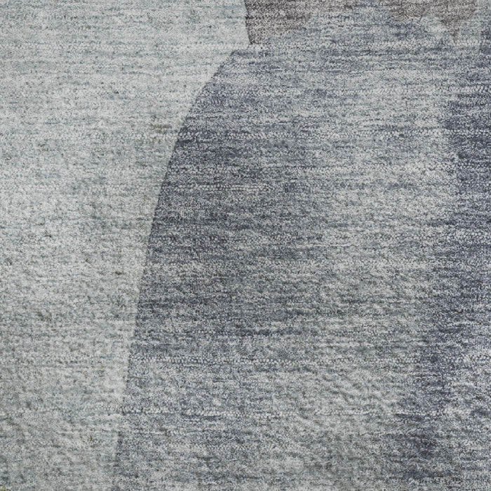 10' X 14' Abstract Washable Area Rug With UV Protection (710190) - Denim Blue / Gray