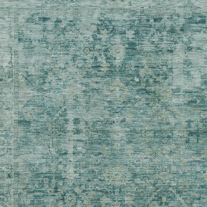 10' X 14' Oriental Washable Area Rug With UV Protection (700961) - Teal / Beige