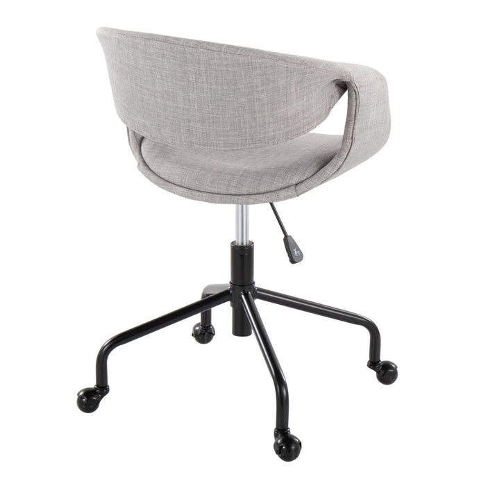 Curvo - Upholstered 4-Star Task Chair - Black Metal Base