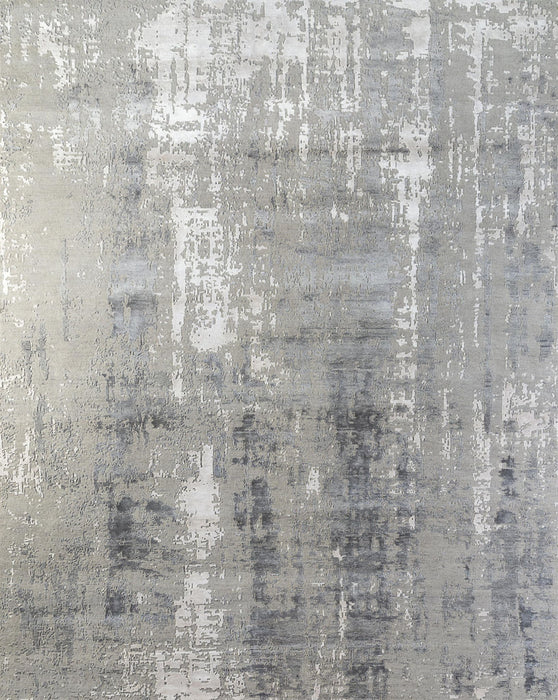 8' X 10' Abstract Hand Knotted Area Rug - Ivory