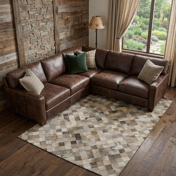 9' X 12' Patchwork Washable Area Rug With UV Protection (644651) - Gray / Ivory / Beige