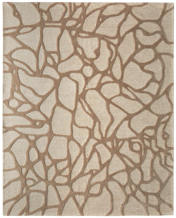 10' X 14' Wool Abstract Hand Tufted Area Rug (722223) - Blue / Ivory
