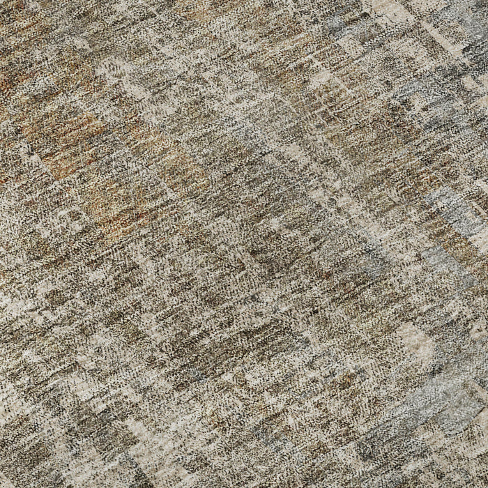 10' X 14' Abstract Washable Area Rug With UV Protection (650236) - Beige / Gray
