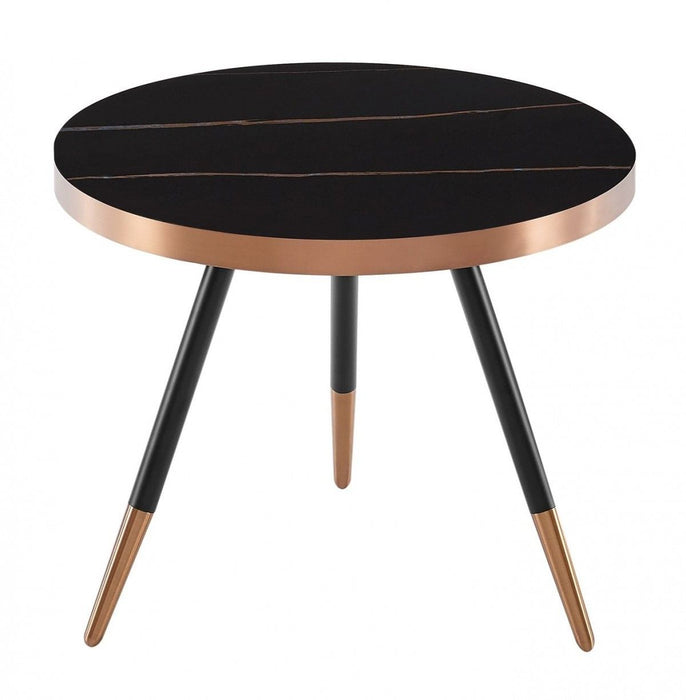 Modern Small Ceramic Coffee Table - Black And Gold