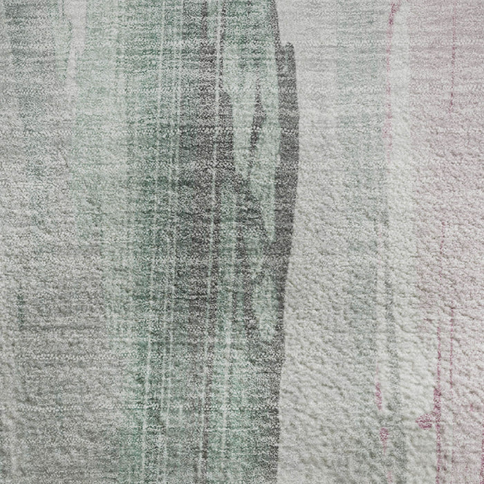 10' X 14' Abstract Washable Area Rug With UV Protection (705575) - Sage / Blush