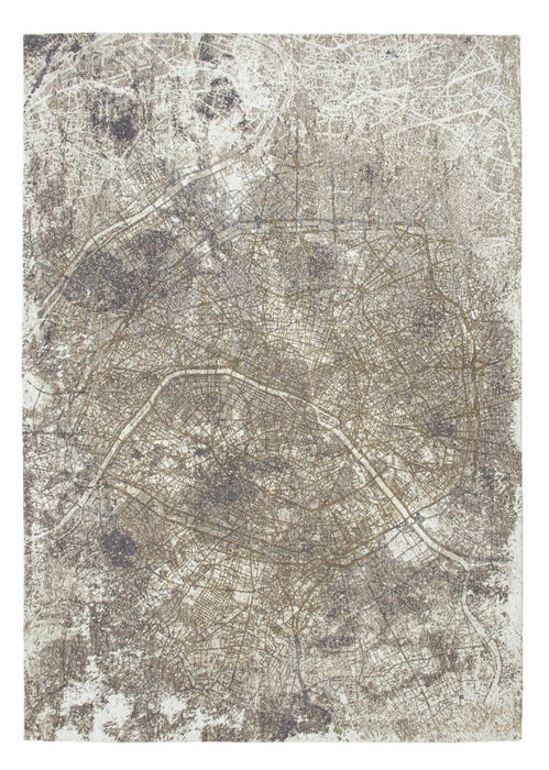 7' x 11' Abstract Non Skid Area Rug - Gray And White