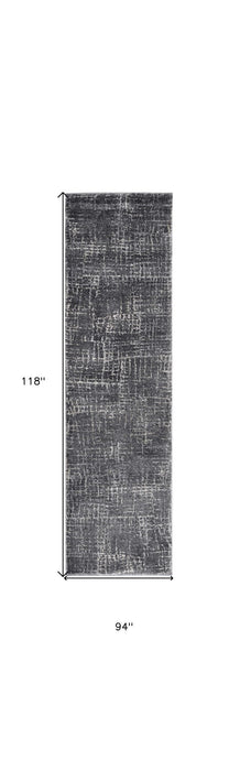 8' x 10' Machine Woven Abstract Scratch Indoor Area Rug - Gray