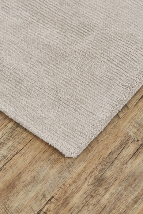 5' x 8' Hand Woven Distressed Area Rug - Ivory And Taupe
