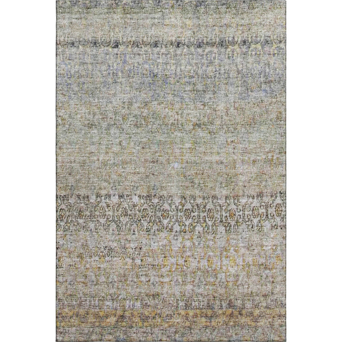 10' X 14' Abstract Washable Area Rug With UV Protection (688135) - Aqua / Gold / Gray
