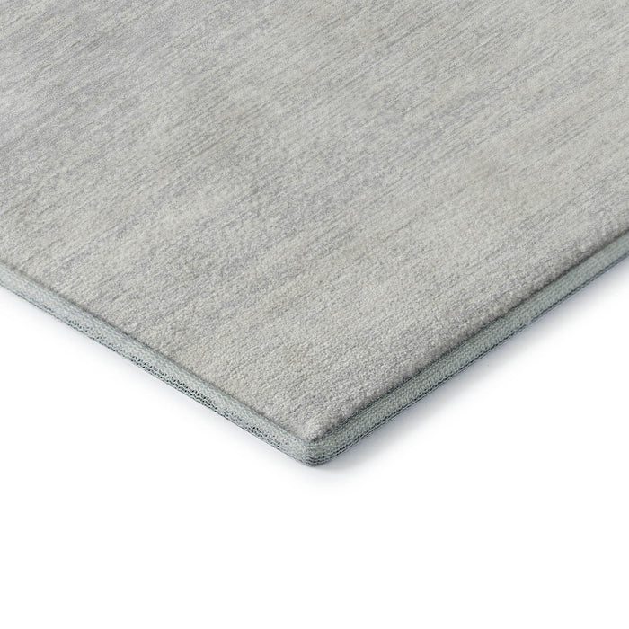 10' X 14' Striped Washable Area Rug With UV Protection (668187) - Silver / Gray