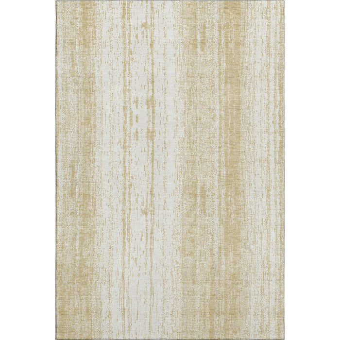 10' X 14' Striped Washable Area Rug With UV Protection (668325) - Gold / Ivory
