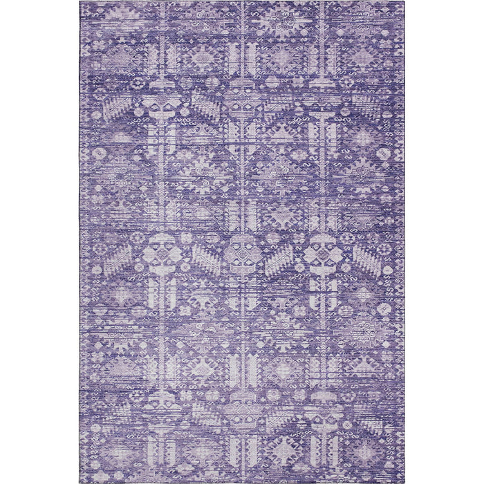 10' X 14' Oriental Washable Area Rug With UV Protection (700859) - Purple / Ivory