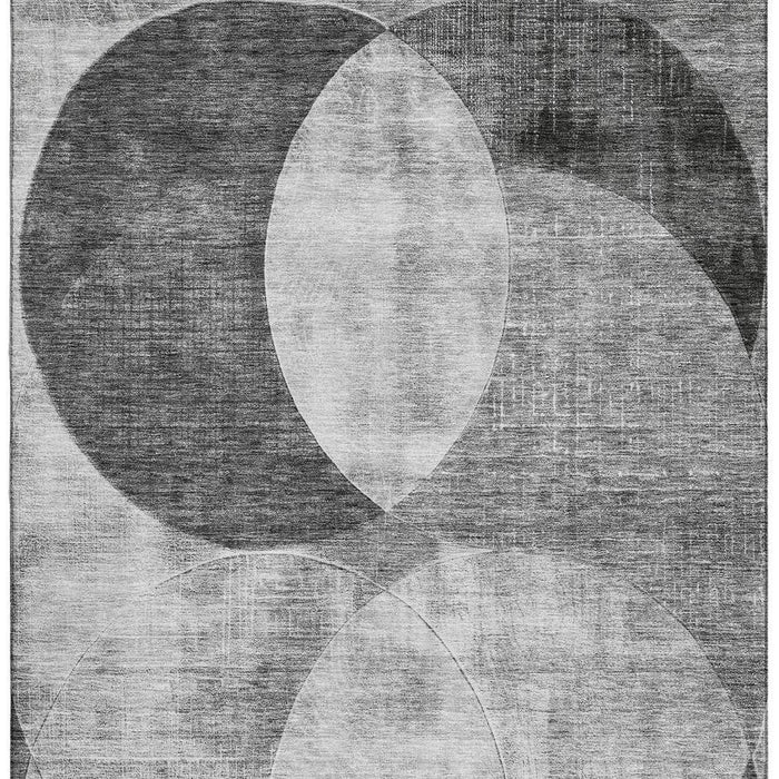 10' X 14' Geometric Washable Area Rug With UV Protection (686264) - Gray / Silver