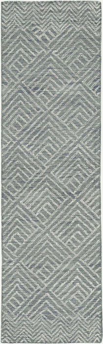 7' x 10' Hand Tufted Space Dyed Geometric Indoor Area Rug - Denim Blue