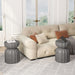 Set of two Giga gray waterproof outdoor and indoor coffee tables with sleek, modern design and sturdy construction.