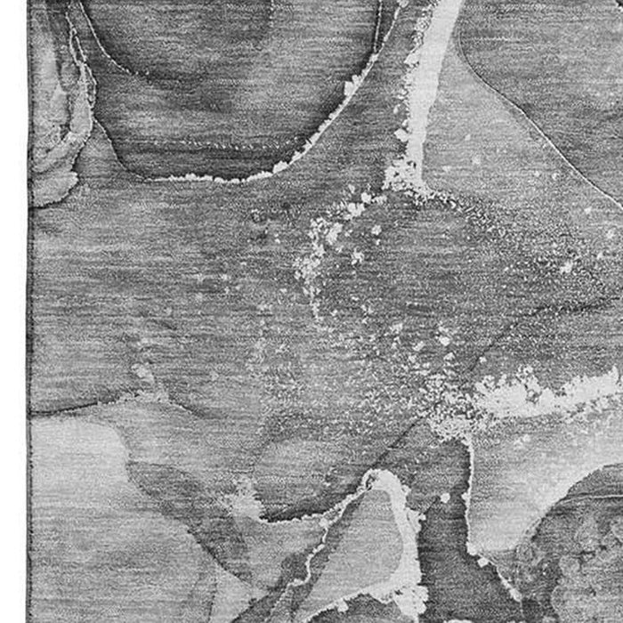 8' X 10' Abstract Washable Area Rug With UV Protection (647276) - Pewter / Ivory