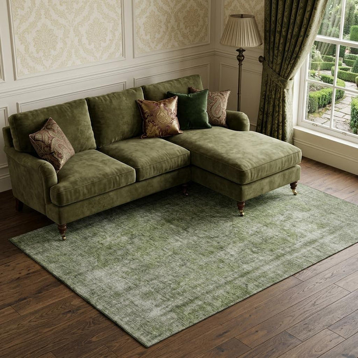 10' X 14' Abstract Washable Area Rug With UV Protection (696272) - Green / Silver