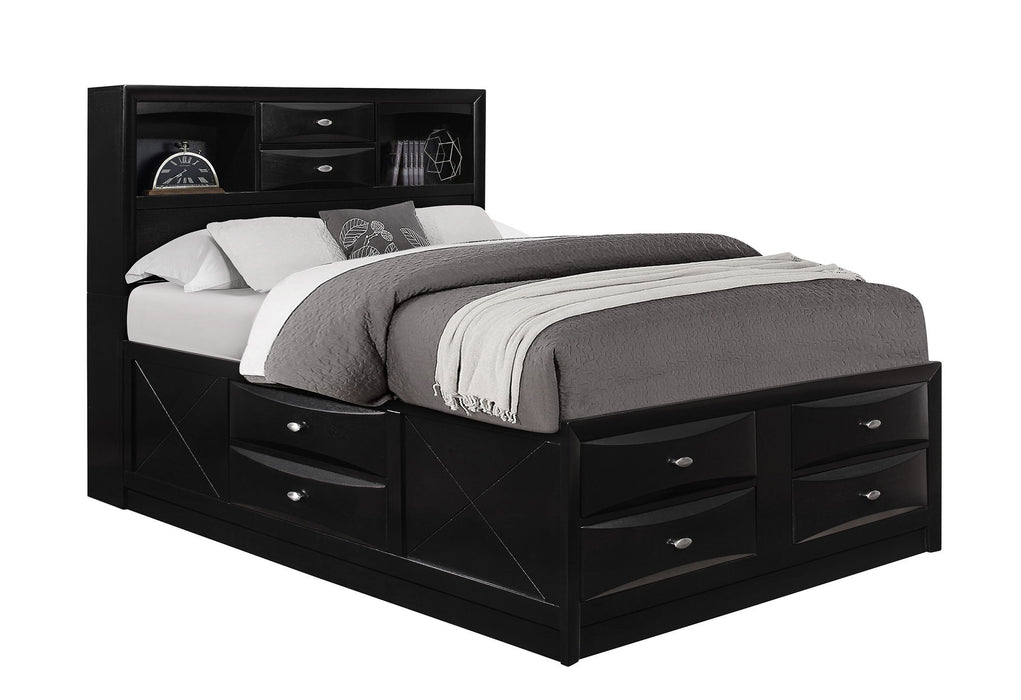 Linda - 5 Piece Full Bedroom Set - Black