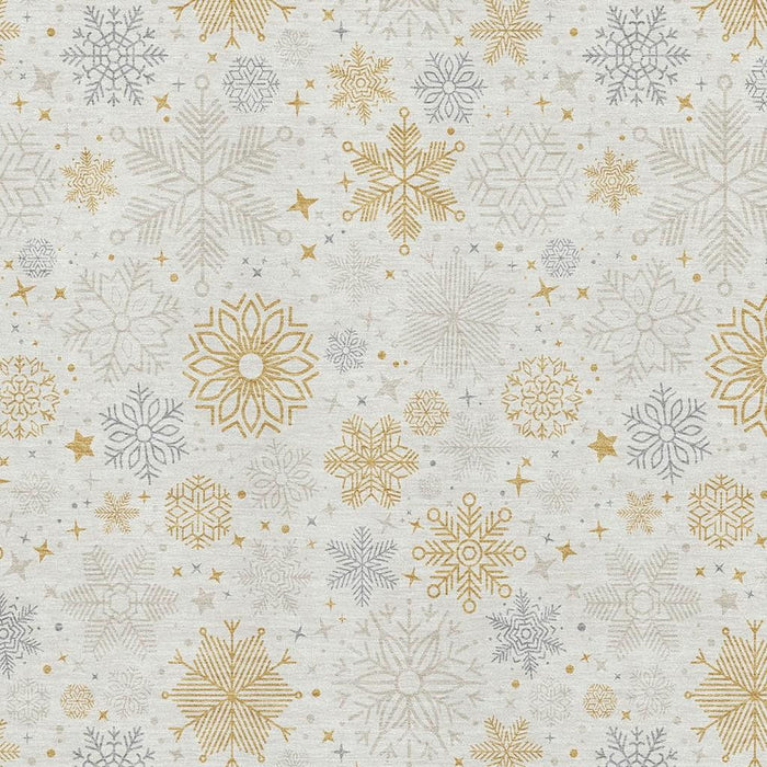 10' X 14' Abstract Geometric Washable Area Rug With UV Protection (702280) - Ivory / Gray / Gold