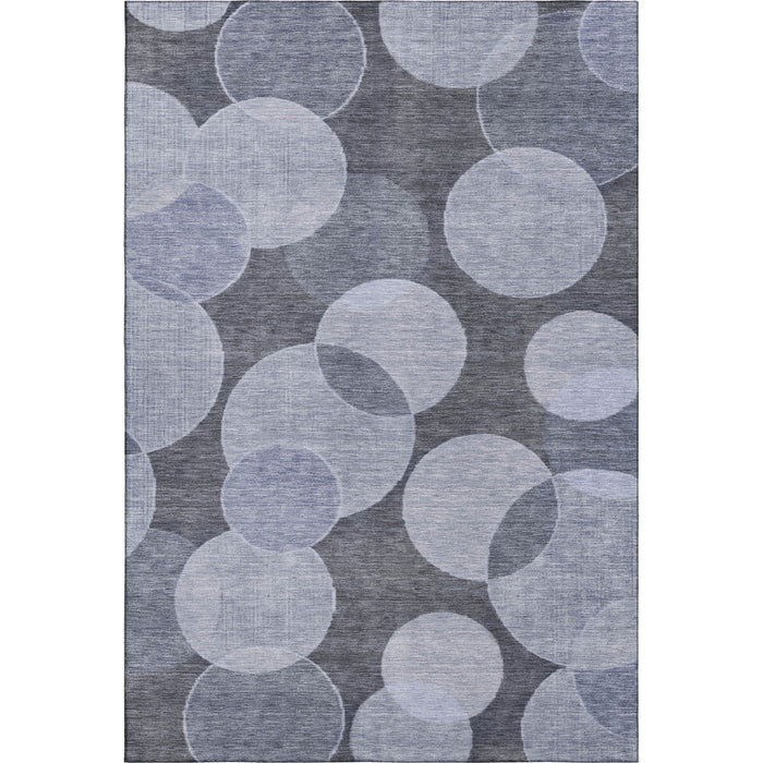 10' X 14' Geometric Washable Area Rug With UV Protection (700169) - Denim Blue / Sky Blue