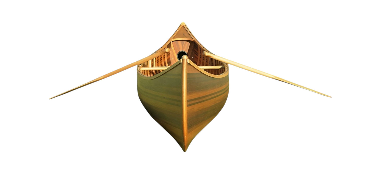 Hand Painted Model Boat Tabletop Sculpture (364281) - Brown