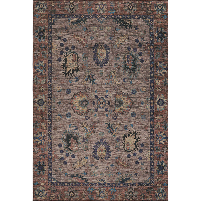 10' X 14' Oriental Washable Area Rug With UV Protection (717977) - Coffee / Copper