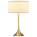 Elmira 24-inch gold drum shade metal table lamp with sleek design, perfect for contemporary furniture decor.