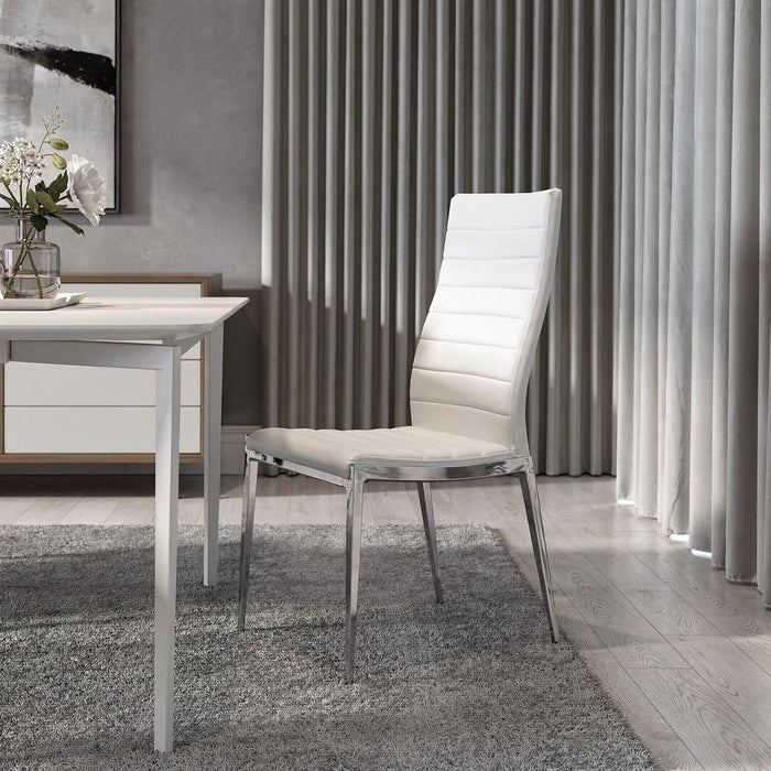 Faux Leather Dining Chairs (Set of 2) - White