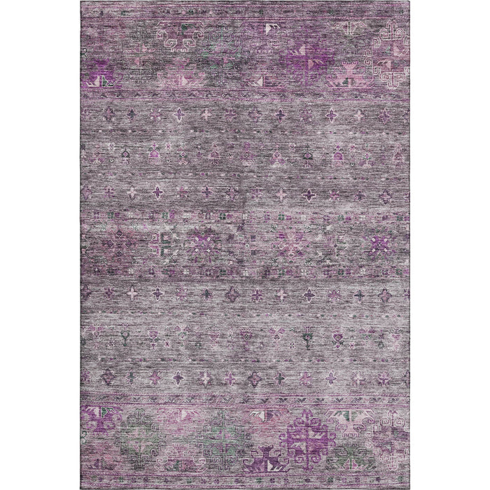 10' X 14' Tribal Washable Area Rug With UV Protection (688546) - Purple / Gray