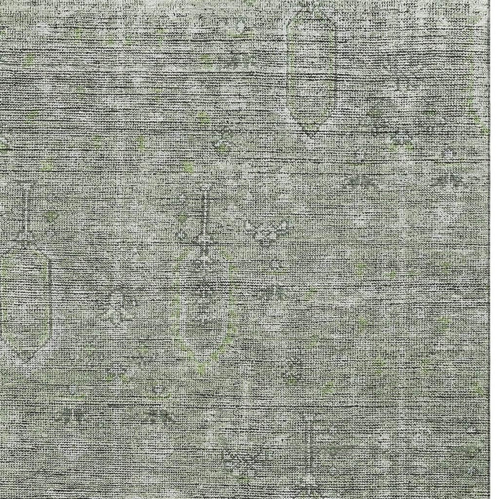 10' X 14' Southwestern Washable Area Rug With UV Protection - Green And Gray